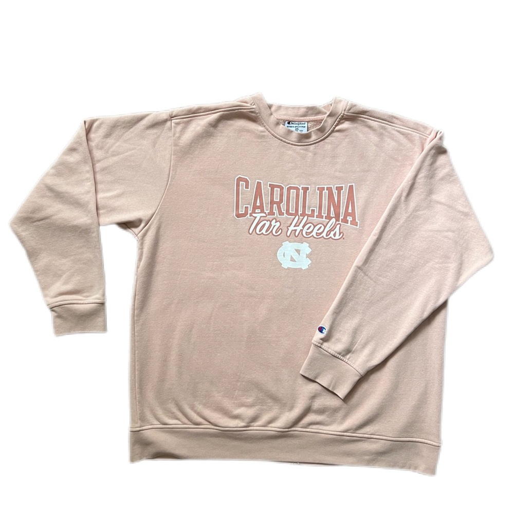 UNC Chapel Hill Champion sweatshirt, 2XL Soft pink Carolina Tar Heels decal VGUC